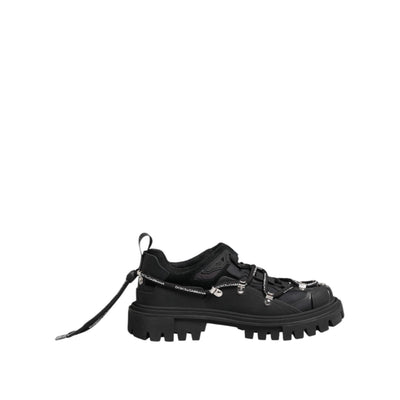 Adidași de trekking Dolce & Gabbana negri, joși, cu șireturi