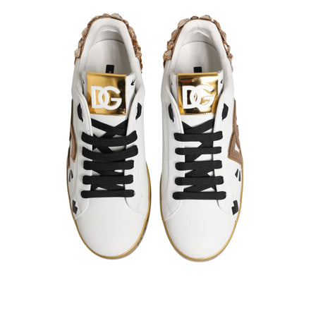 Adidași Portofino Dolce & Gabbana din aur alb cu cristale