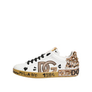 Adidași Portofino Dolce & Gabbana din aur alb cu cristale