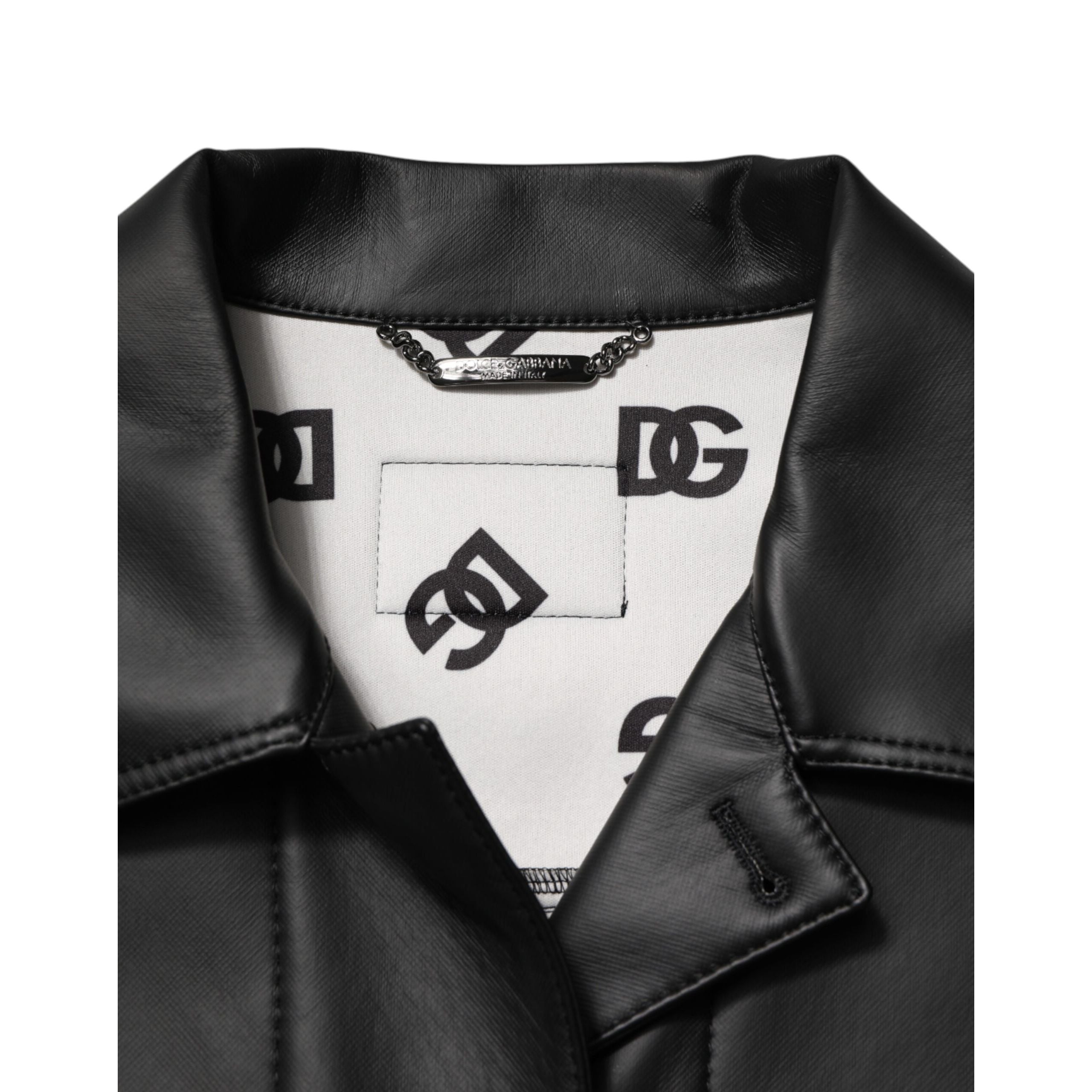 Dolce & Gabbana Black Button Down Biker Jacket
