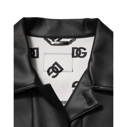 Dolce & Gabbana Black Button Down Biker Jacket