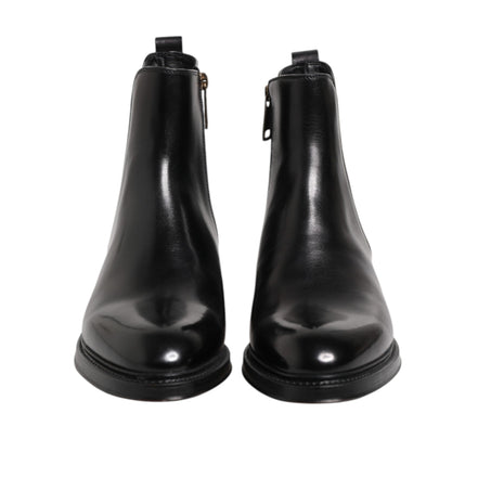 Dolce & Gabbana Black Chelsea Mid Calf Boots