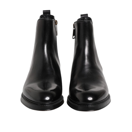Dolce & Gabbana Black Chelsea Mid Calf Boots
