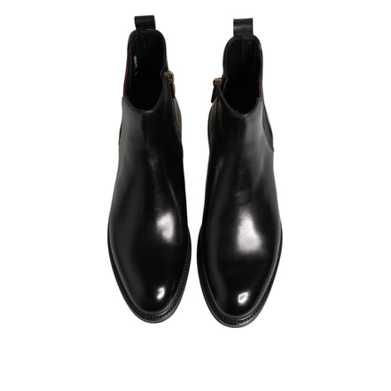 Dolce & Gabbana Black Chelsea Mid Calf Boots