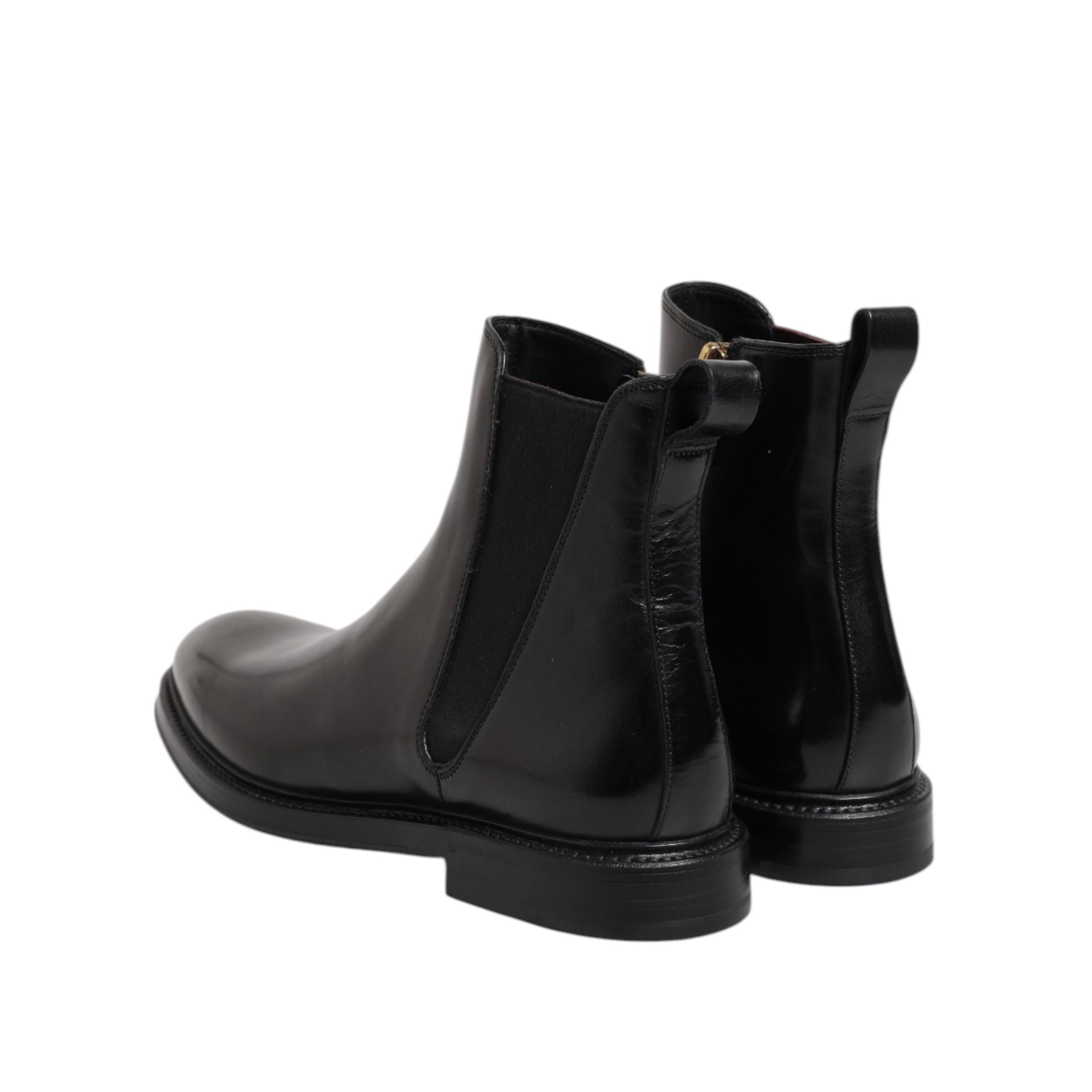 Dolce & Gabbana Black Chelsea Mid Calf Boots