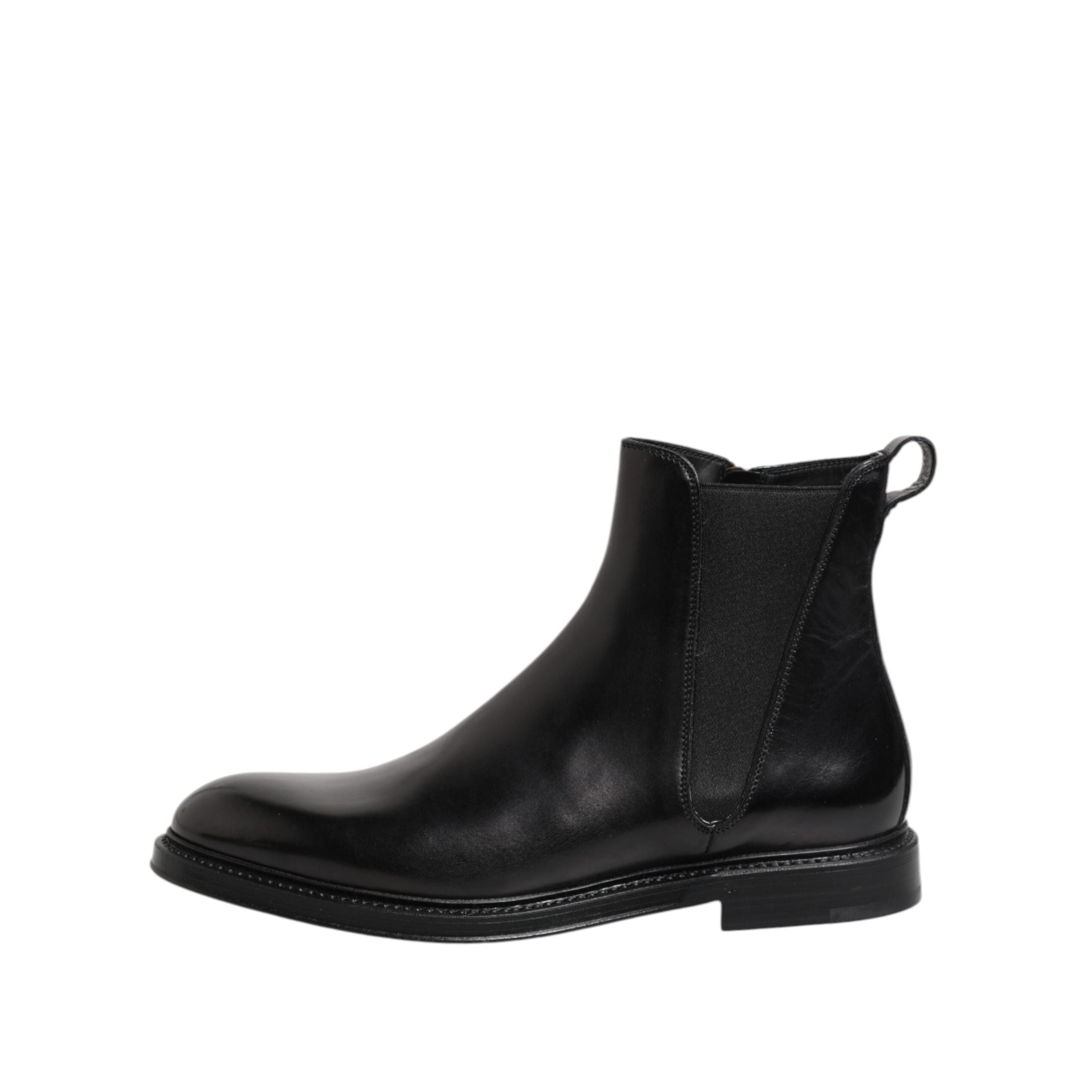 Dolce & Gabbana Black Chelsea Mid Calf Boots
