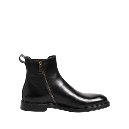 Dolce & Gabbana Black Chelsea Mid Calf Boots