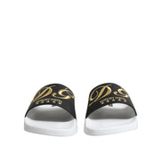 Sandale de plajă Dolce & Gabbana din piele albă și neagră