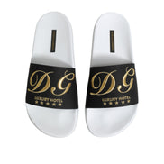 Sandale de plajă Dolce & Gabbana din piele albă și neagră