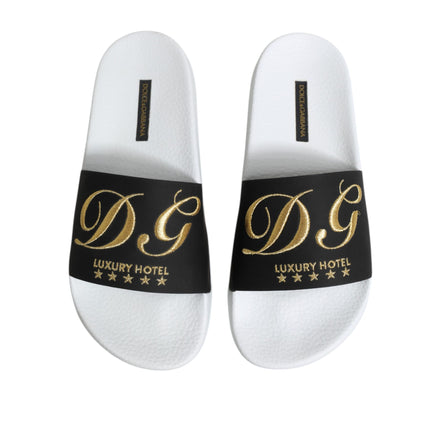 Sandale de plajă Dolce & Gabbana din piele albă și neagră