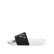 Sandale de plajă Dolce & Gabbana din piele albă și neagră
