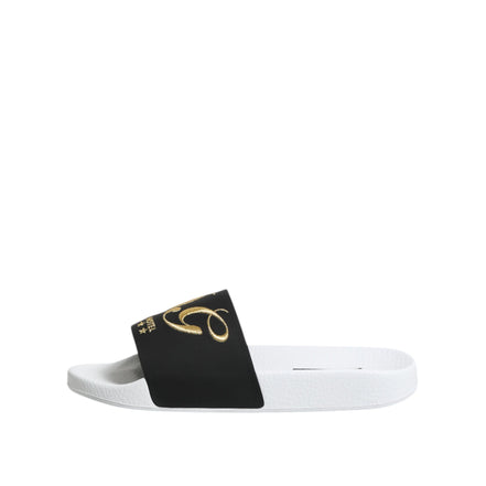 Sandale de plajă Dolce & Gabbana din piele albă și neagră