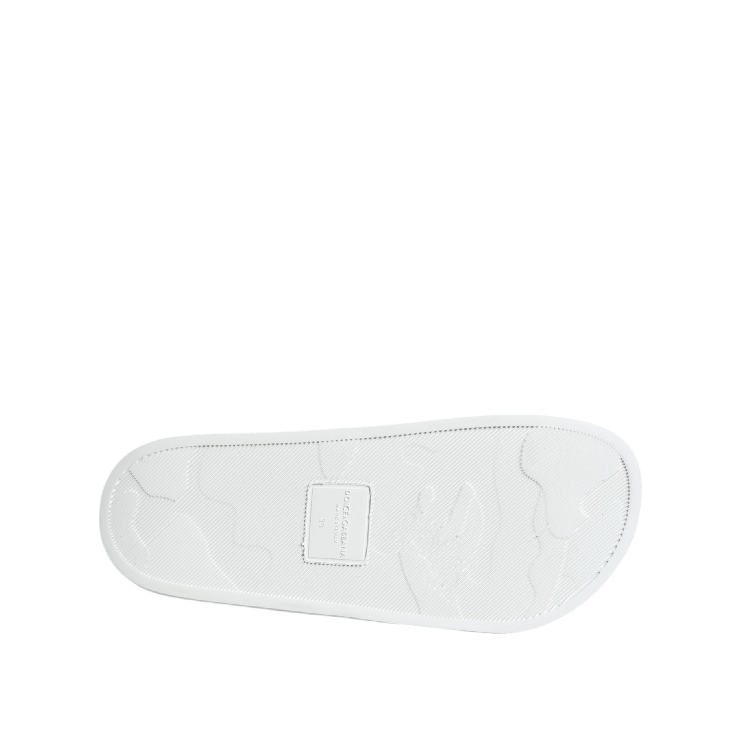 Sandale de plajă Dolce & Gabbana din piele albă și neagră