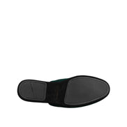 Dolce & Gabbana Green Velvet Cross Embellished Slippers