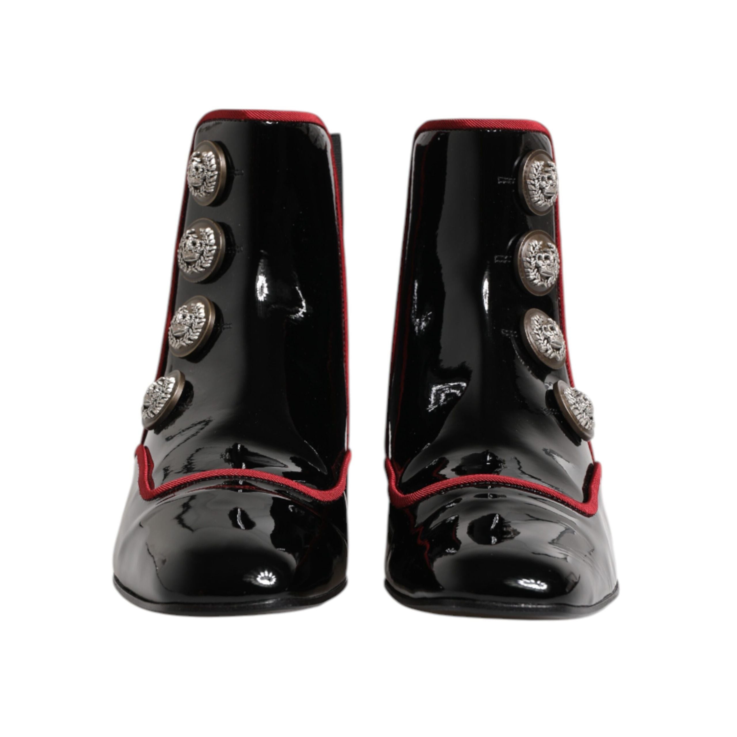 Ghete Chelsea Dolce & Gabbana Jackie negre, cu nasturi