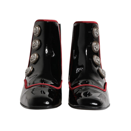 Ghete Chelsea Dolce & Gabbana Jackie negre, cu nasturi