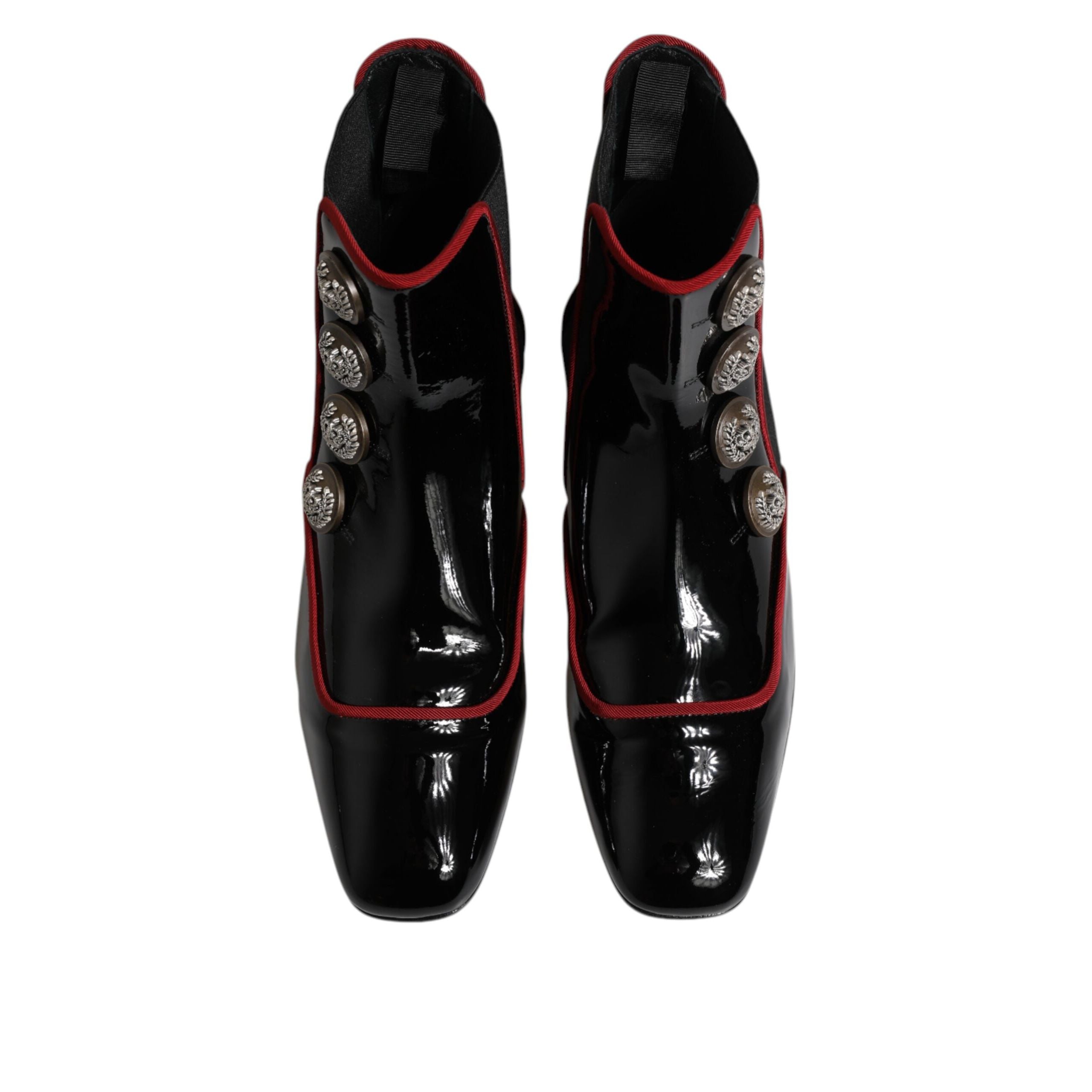 Ghete Chelsea Dolce & Gabbana Jackie negre, cu nasturi