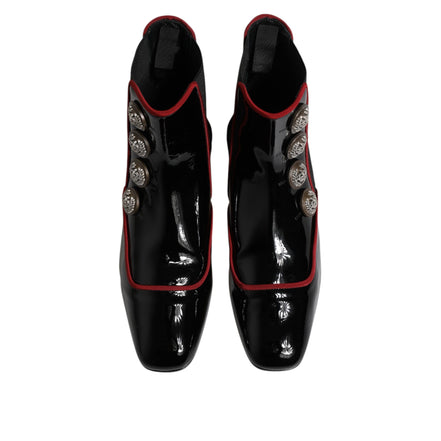 Ghete Chelsea Dolce & Gabbana Jackie negre, cu nasturi
