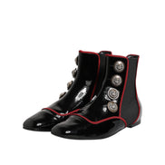 Ghete Chelsea Dolce & Gabbana Jackie negre, cu nasturi