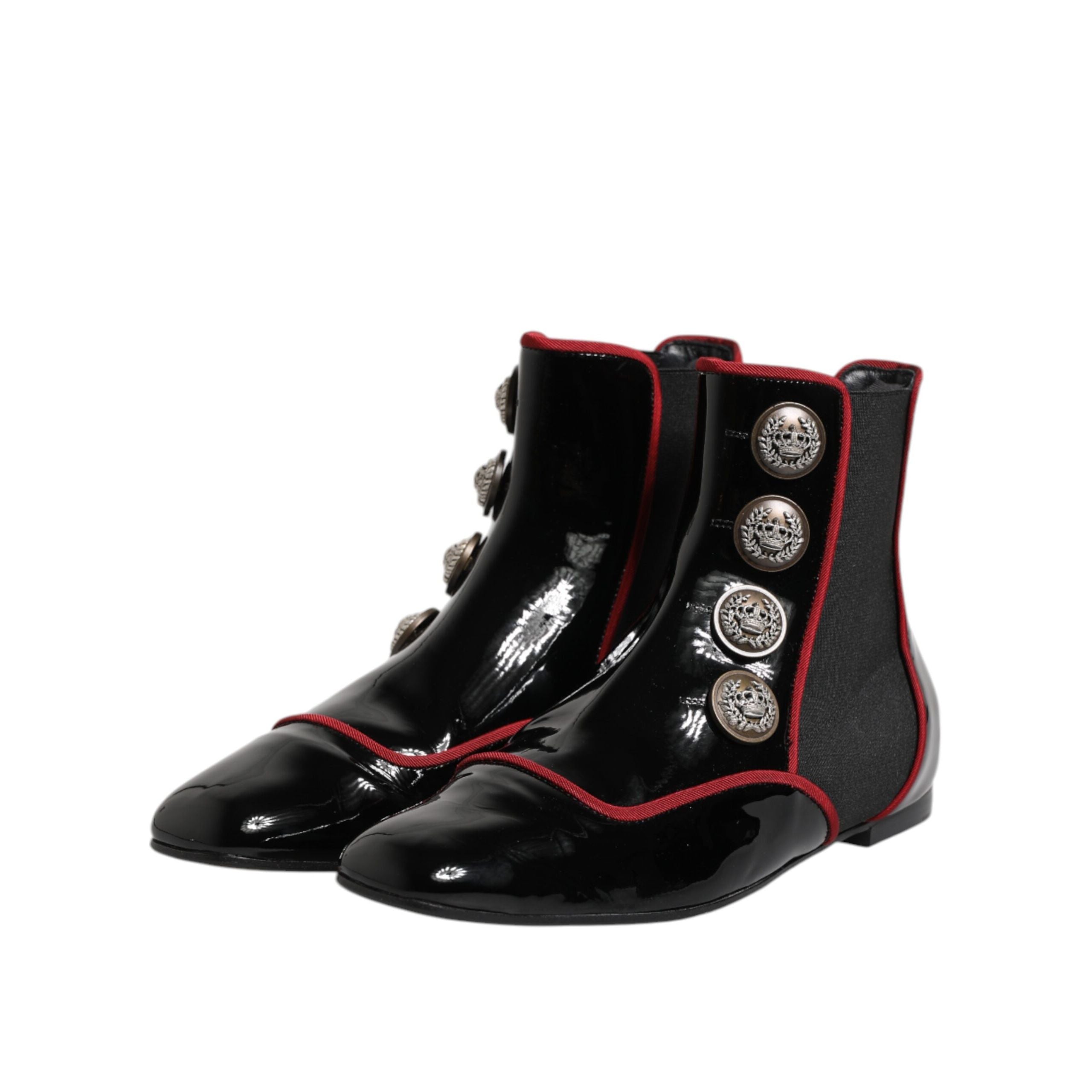 Ghete Chelsea Dolce & Gabbana Jackie negre, cu nasturi
