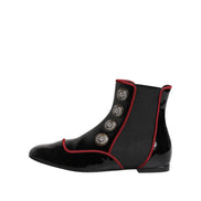 Ghete Chelsea Dolce & Gabbana Jackie negre, cu nasturi