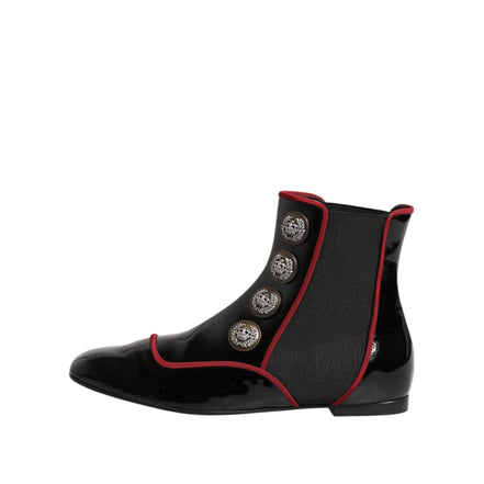 Ghete Chelsea Dolce & Gabbana Jackie negre, cu nasturi