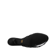 Sandale Dolce & Gabbana cu toc, tip slide, din piele neagră
