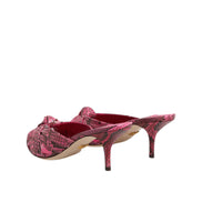 Sandale Dolce & Gabbana cu toc, tip șlapi, din piele roz