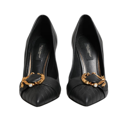 Pantofi Dolce & Gabbana Devotion din piele neagră