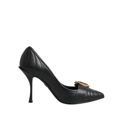Pantofi Dolce & Gabbana Devotion din piele neagră