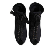 Dolce & Gabbana Black Stiletto Lace-Up Boots