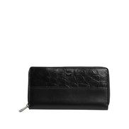 Portofel continental Dolce & Gabbana din piele neagră, cu fermoar, cu logo