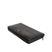 Portofel continental Dolce & Gabbana din piele neagră, cu fermoar, cu logo