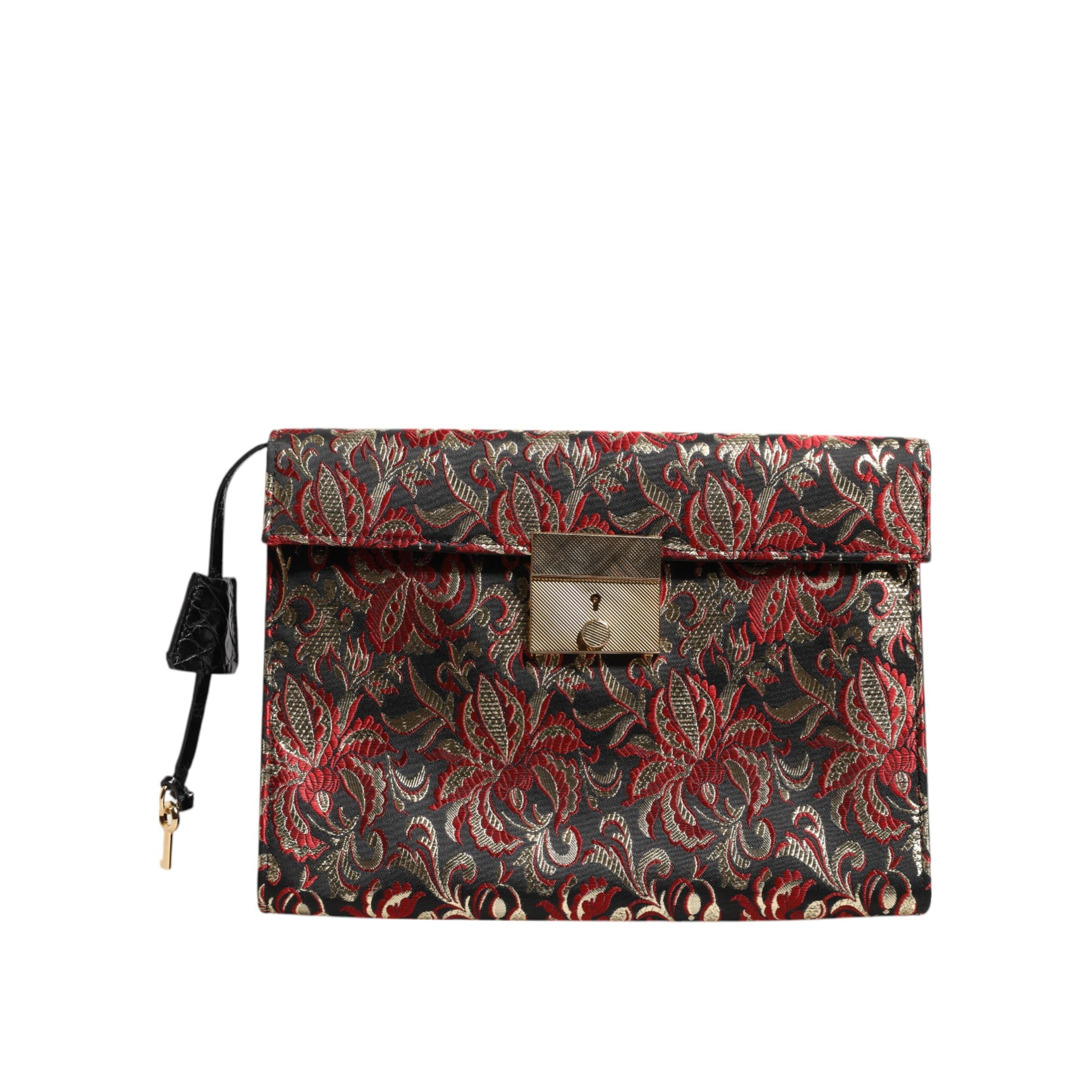 Geantă servieta documente Dolce & Gabbana cu imprimeu floral jacard multicolor