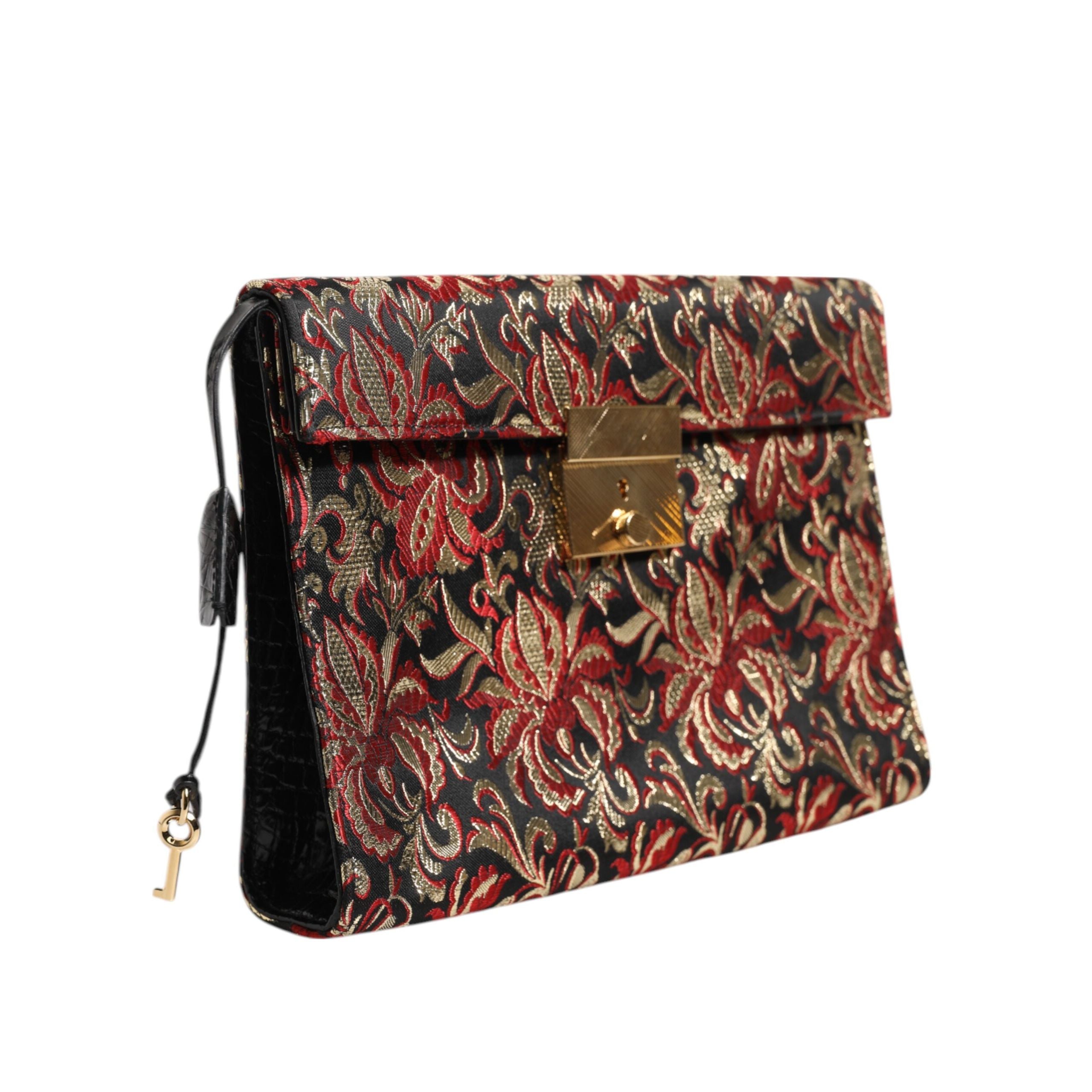 Geantă servieta documente Dolce & Gabbana cu imprimeu floral jacard multicolor