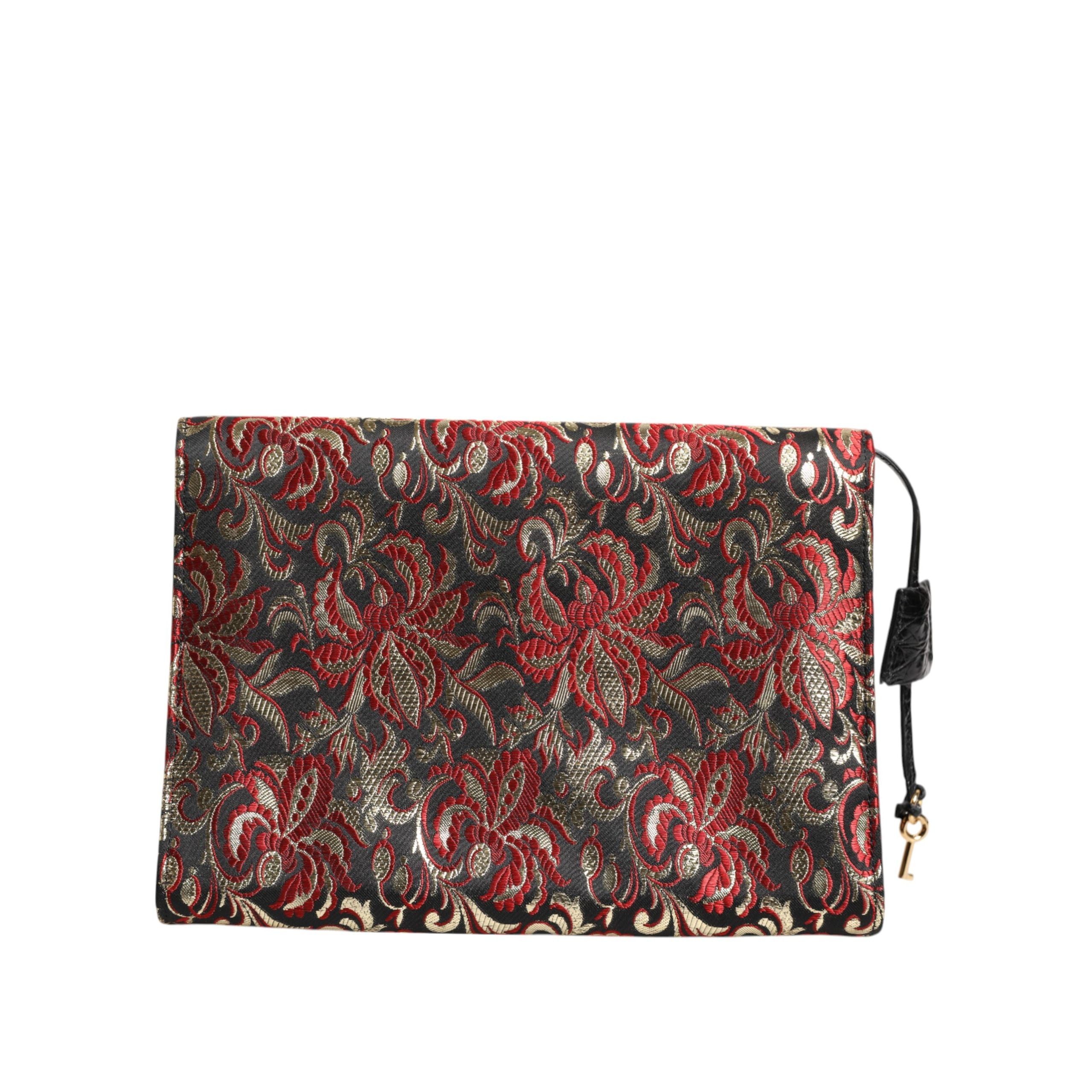 Geantă servieta documente Dolce & Gabbana cu imprimeu floral jacard multicolor