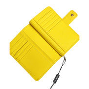 Portofel continental clutch bifold din piele galbenă Dolce & Gabbana