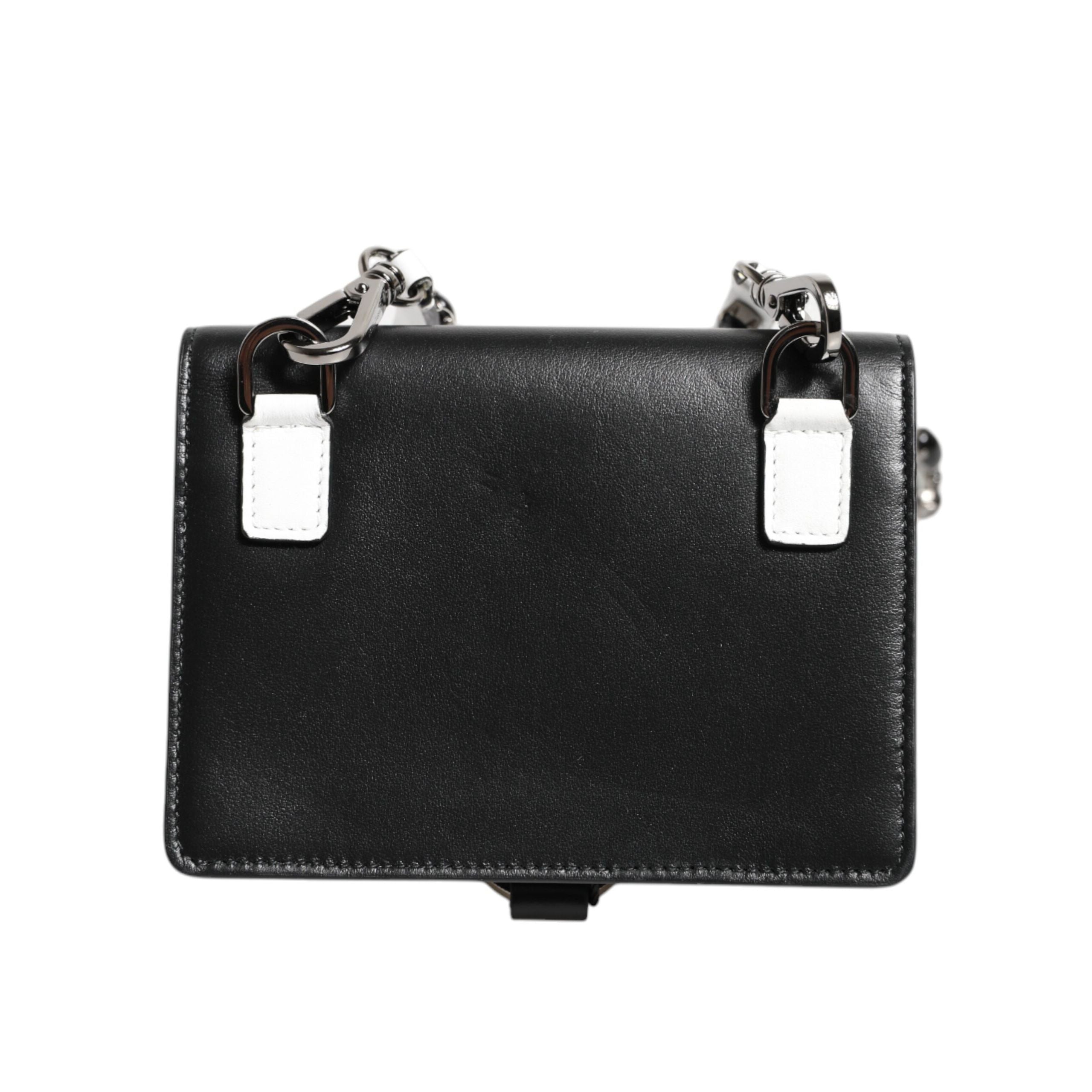 Portofel Dolce & Gabbana din piele neagră cu cristale, tip card holder