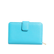 Portofel tip clutch Dolce & Gabbana Light Blue din piele, model bifold continental