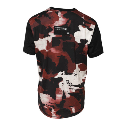 Dolce & Gabbana Tricou Multicolor Camuflaj cu Guler Rotund la Bază