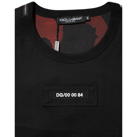 Dolce & Gabbana Tricou Multicolor Camuflaj cu Guler Rotund la Bază
