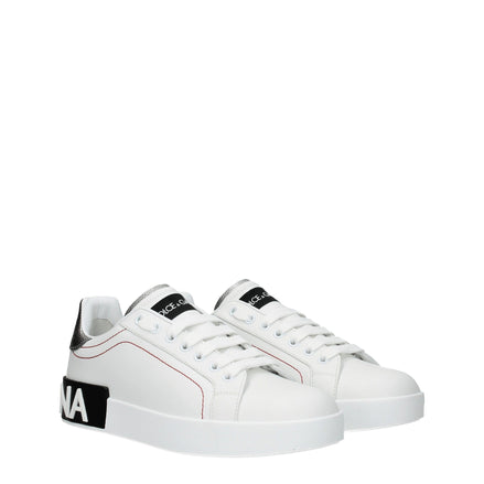 Adidași cu talpă joasă Dolce & Gabbana din piele albă