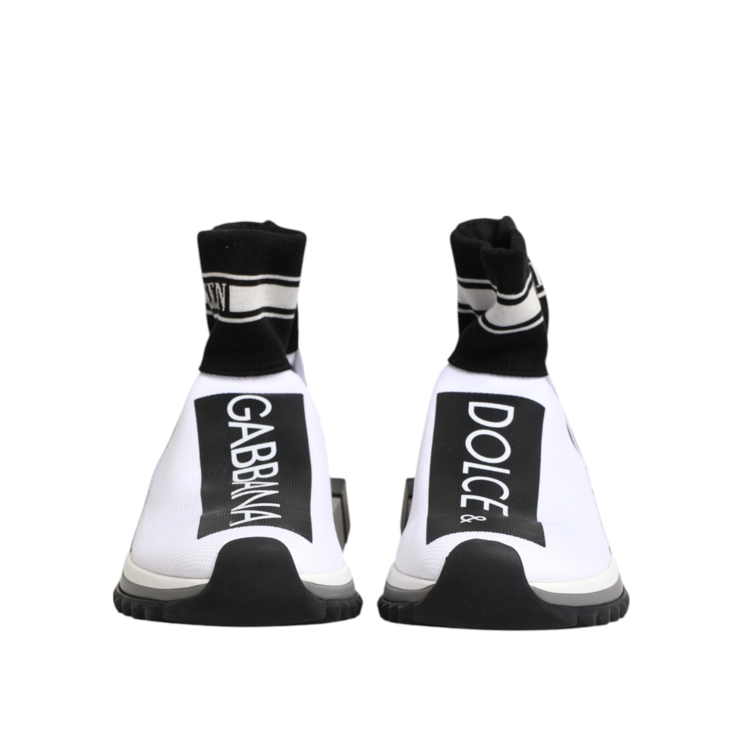 Dolce & Gabbana White Black Sorrento Socks Sneakers