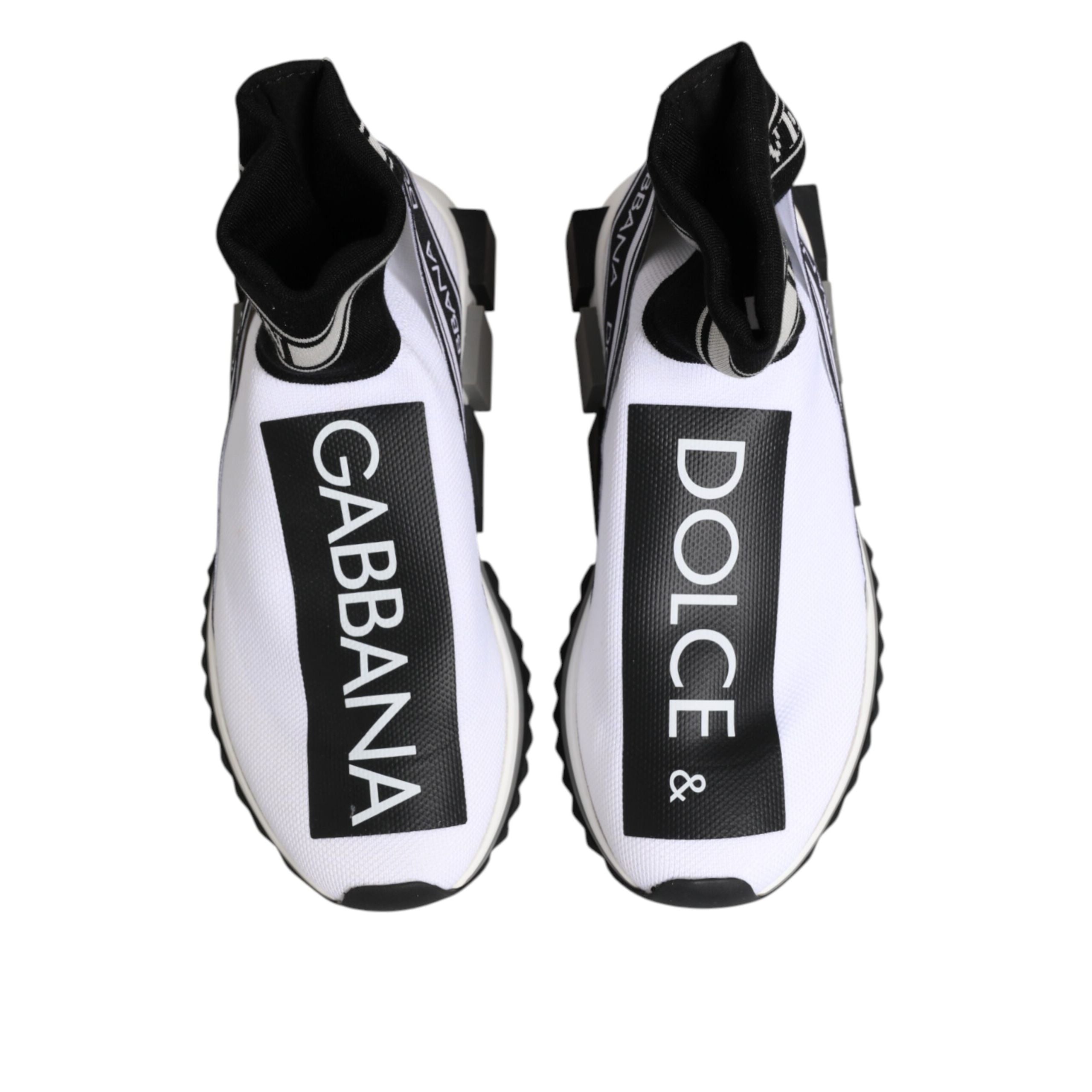 Dolce & Gabbana White Black Sorrento Socks Sneakers