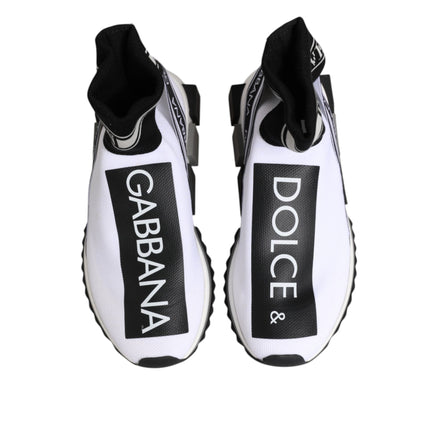 Dolce & Gabbana White Black Sorrento Socks Sneakers