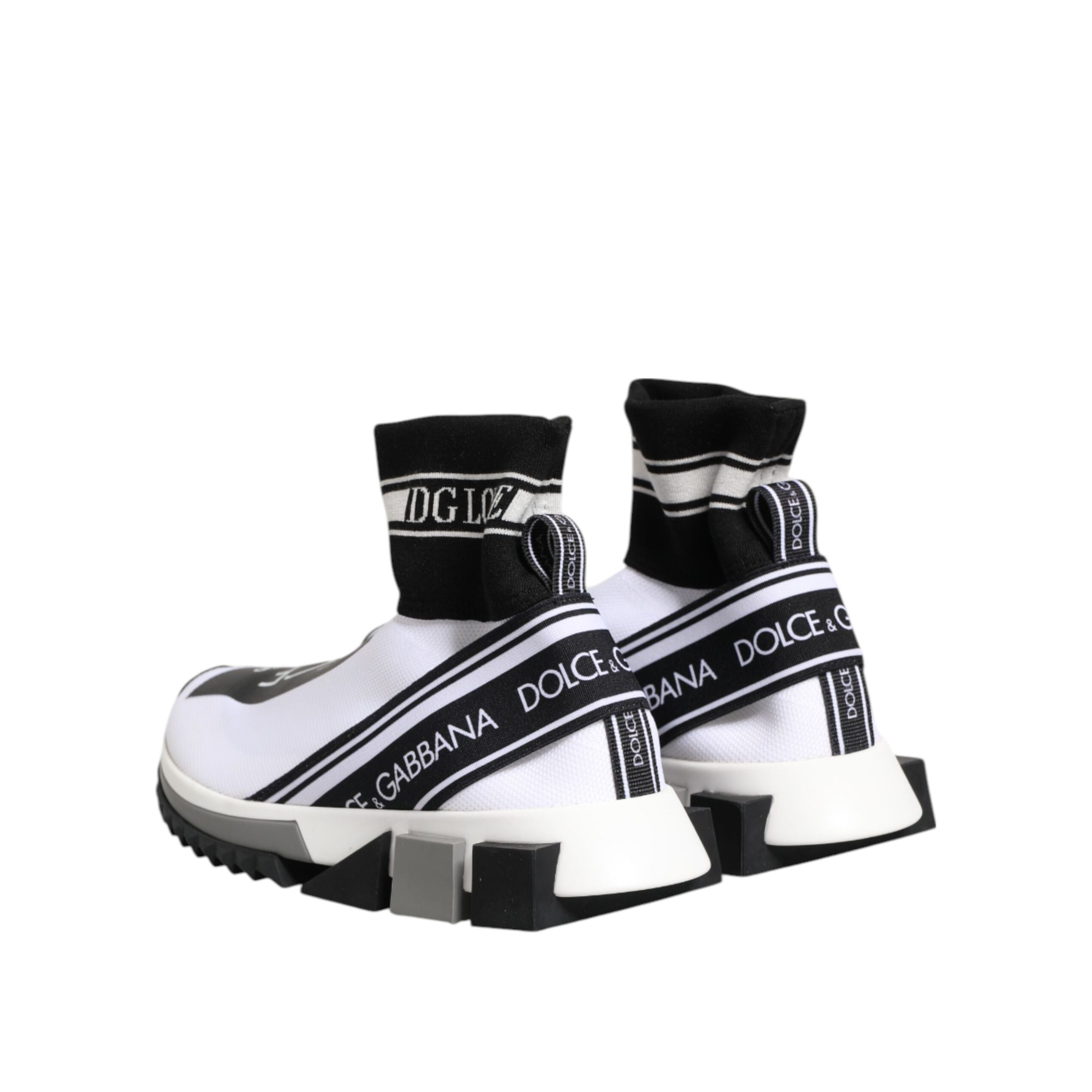 Dolce & Gabbana White Black Sorrento Socks Sneakers