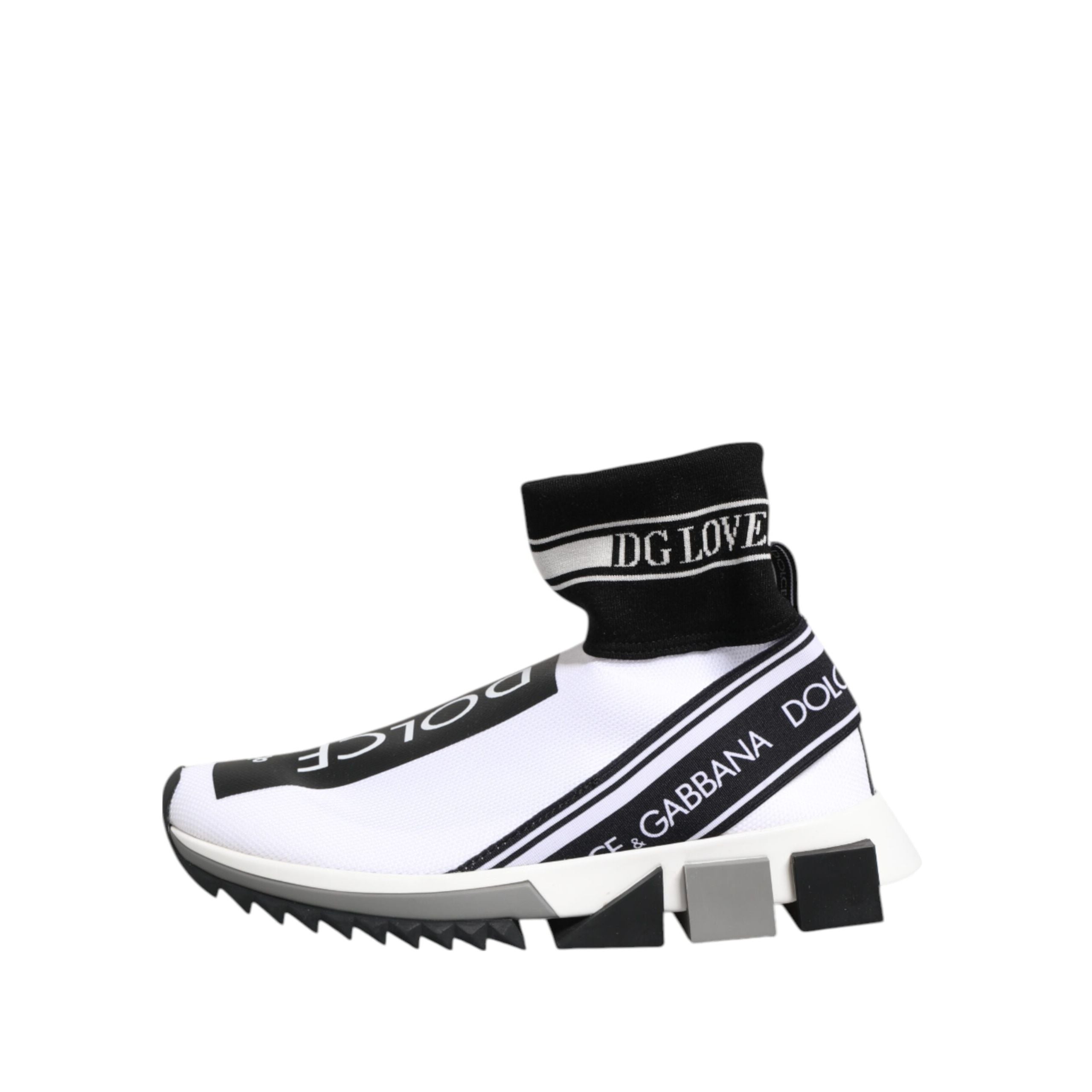 Dolce & Gabbana White Black Sorrento Socks Sneakers