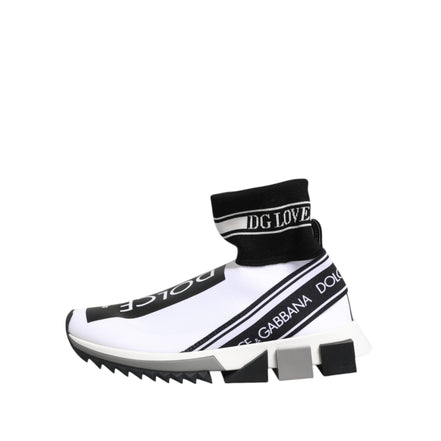 Dolce & Gabbana White Black Sorrento Socks Sneakers