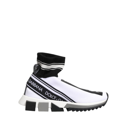 Dolce & Gabbana White Black Sorrento Socks Sneakers