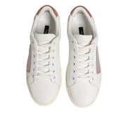 Sneakers joase Dolce & Gabbana albe și roz din piele